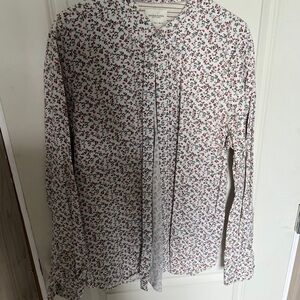 Denim & Flower White and Red Floral Button Down Shirt